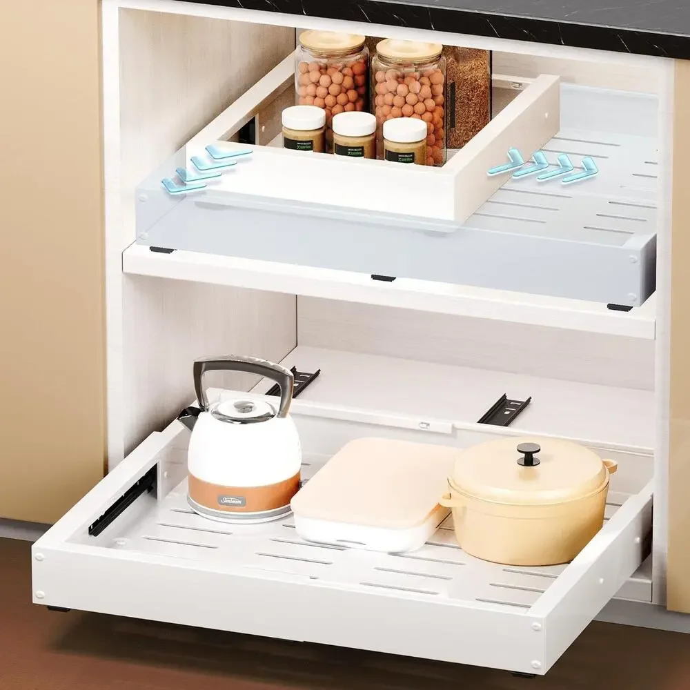 2 Pcs Pull Out Cabinet Organizers, Width (12